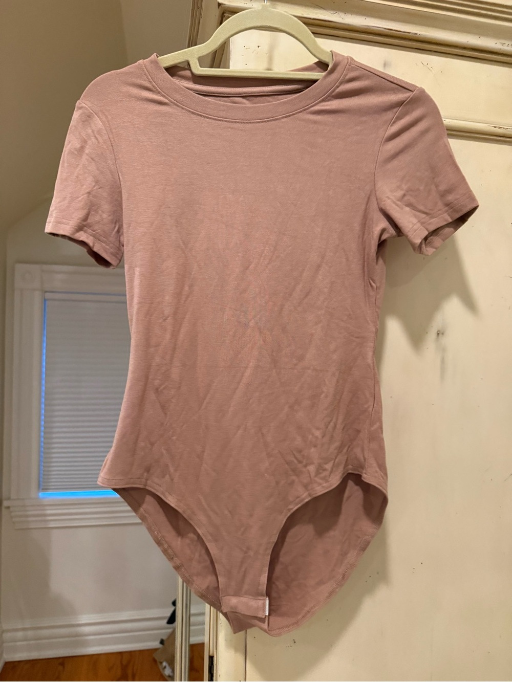 Women’s Short Sleeve Scoop Neck Bodysuit - Dusty Rose